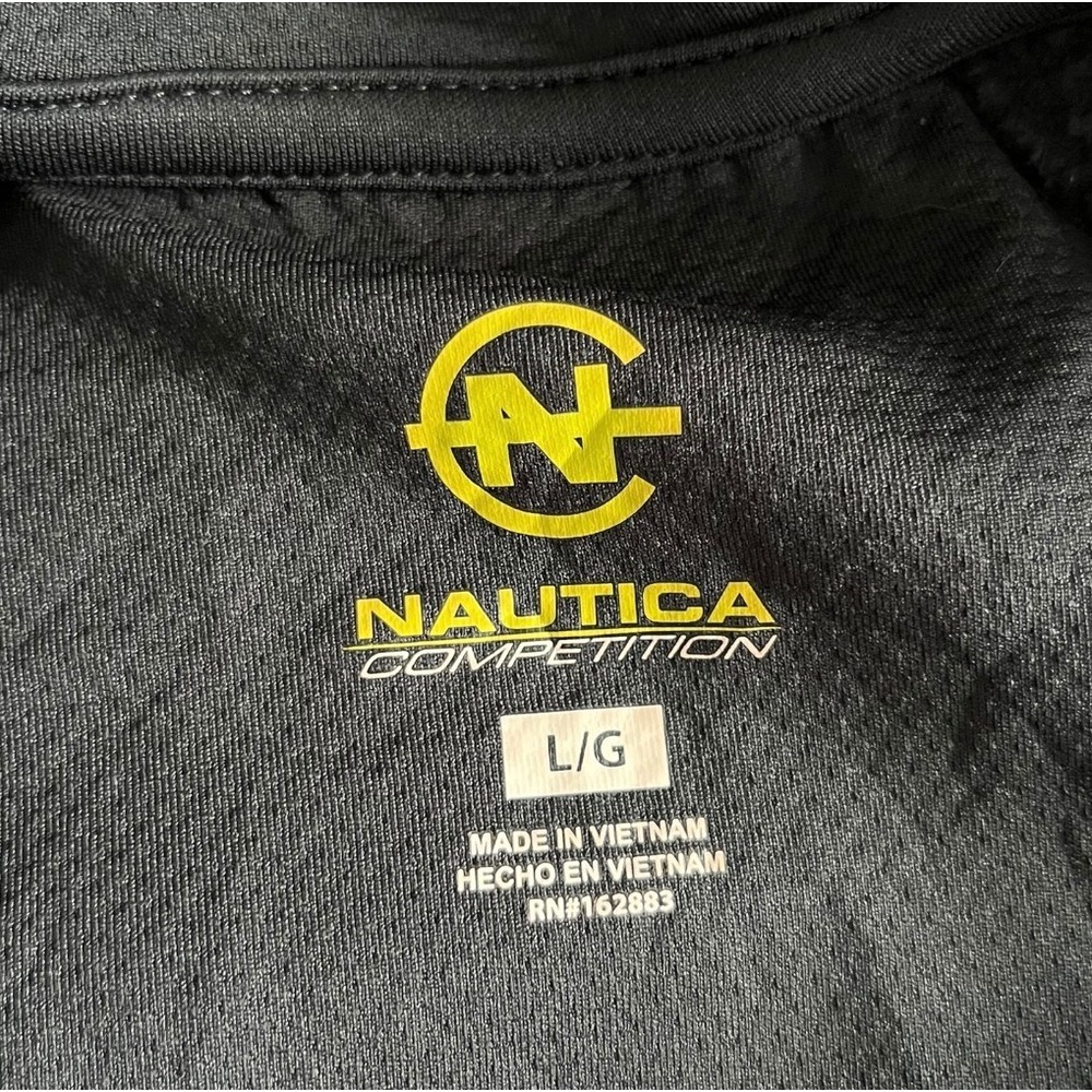 Nautica Competition Hooded Jacket Men Large Black Fleece Full Zip Hoodie Stretch - Picture 3 of 6